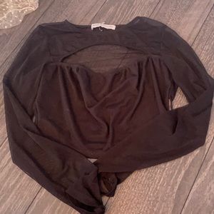 Black Mesh Crop Top